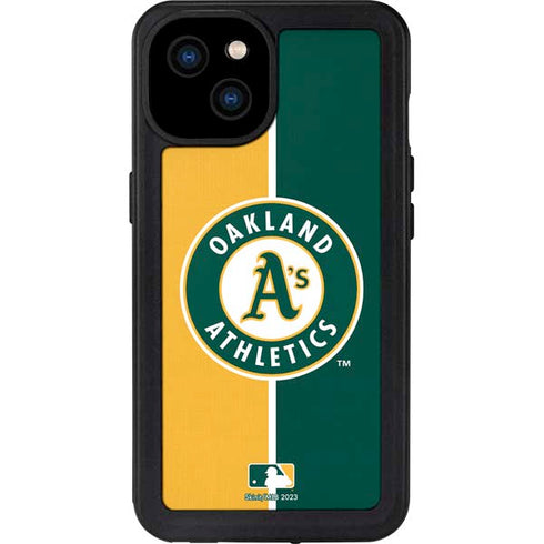 MLB Oakland Athletics Split iPhone 15 Plus Waterproof Case